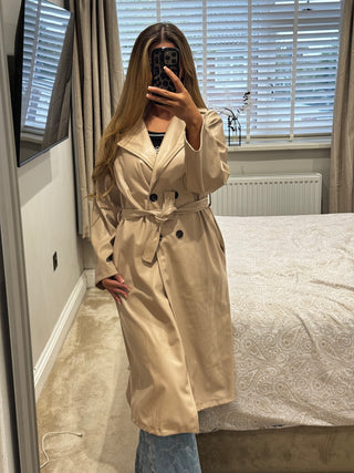 Faux Leather Trench