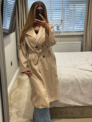 Faux Leather Trench