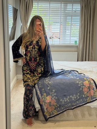 Khadi Print Navy x