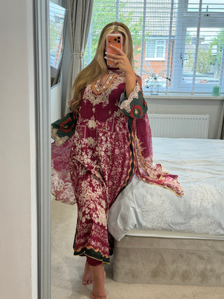 Maira Kaftan Maroon