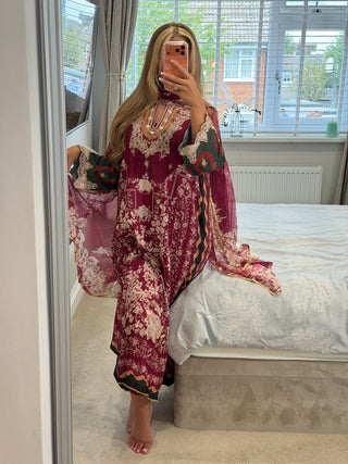 Maira Kaftan Maroon