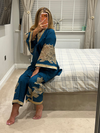 Flora Co Ord Teal
