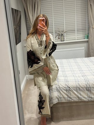 Flora Co Ord Beige
