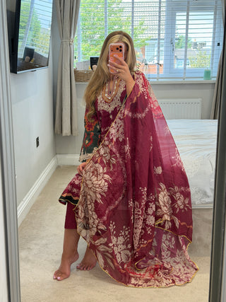 Maira Kaftan Maroon
