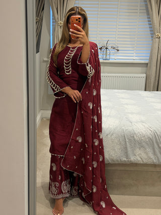 Pearls&Lace Burgundy x