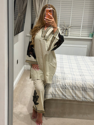 Flora Co Ord Beige