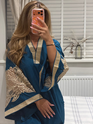 Flora Co Ord Teal