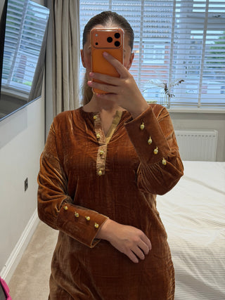 Velvet 2 piece brown