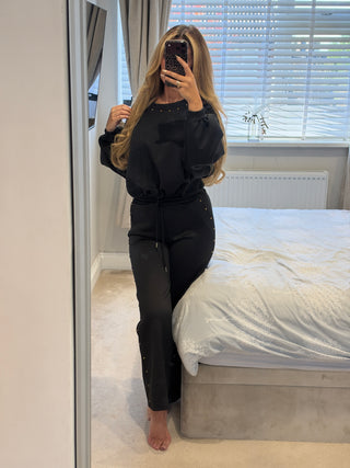 Studded Lounge Set Noir