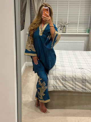 Flora Co Ord Teal