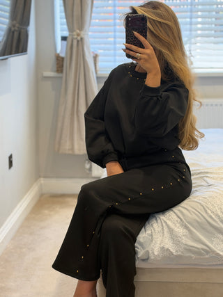 Studded Lounge Set Noir