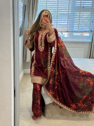 Flora Burgundy